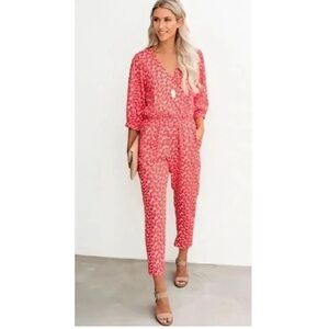Vici Begonia Pocketed Jumpsuit - Small